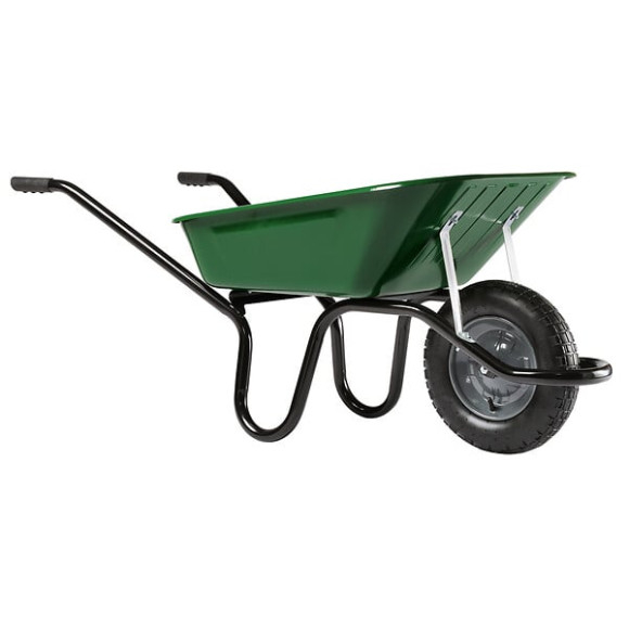 Brouette Aktic premium galva 100 avec roue gonflee - Kaki