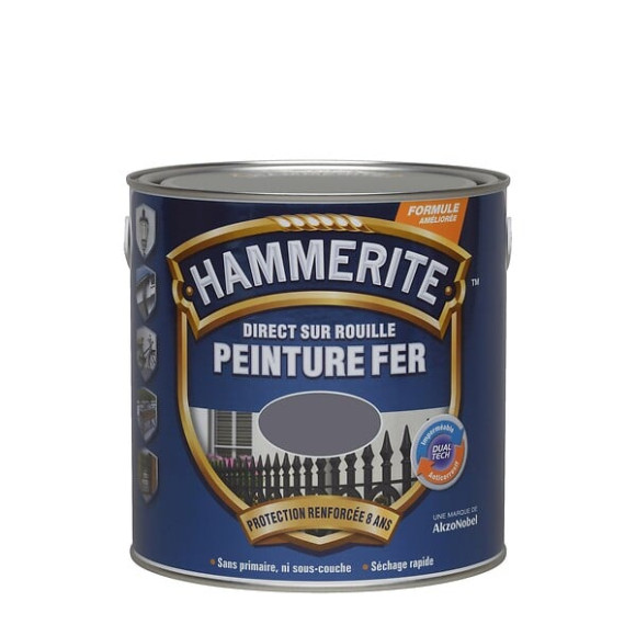 Peinture Direct sur Rouille - Gris Anthracite - Brillant -  25L