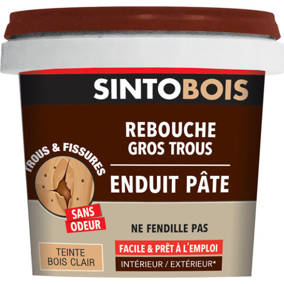 Enduit pâte Rebouche Bois clair Prêt à  l'emploi 500g