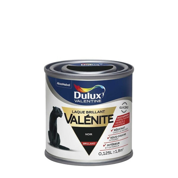 Peinture Laque Valénite -  Noir - Brillant - 0125L