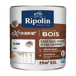 Peinture RIPOLIN Extrême Bois Microporeuse Satin 05L Blanc