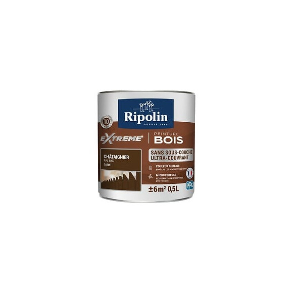 Peinture RIPOLIN Extrême Bois Microporeuse Satin 05L Chataignier