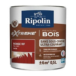 Peinture RIPOLIN Extrême Bois Microporeuse Satin 05L Rouge Vif