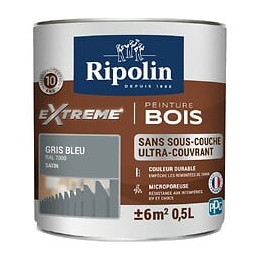 Peinture RIPOLIN Extrême Bois Microporeuse Satin 05L Gris Bleu