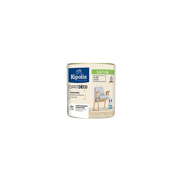 Peinture Acrylique RIPOLIN Esprit Déco Mono Satin Blanc casse 05L