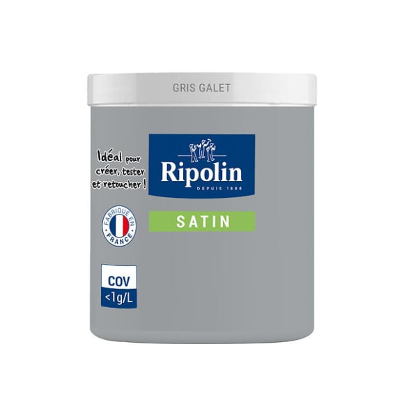 Testeur Peinture RIPOLIN Esprit Déco Gris Galet Satin 75Ml