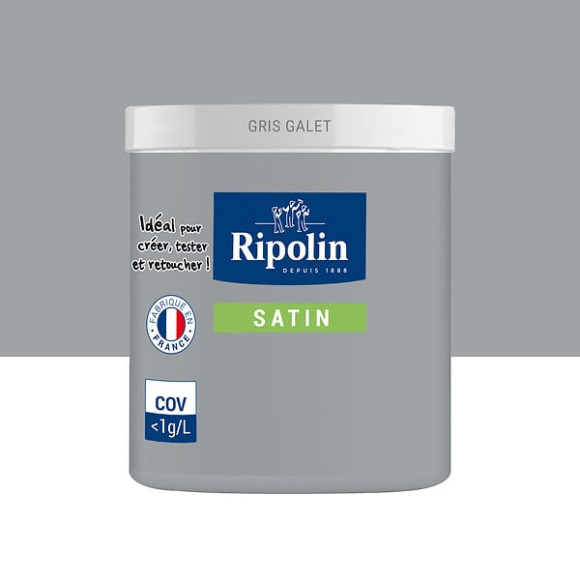 Testeur Peinture RIPOLIN Esprit Déco Gris Galet Satin 75Ml