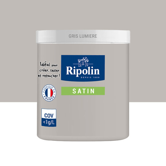 Testeur Peinture RIPOLIN Esprit Déco Gris lumière Satin 75Ml