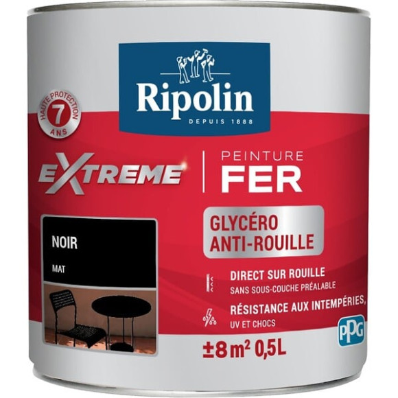 Ripolin ext fer mat noir 0.5l