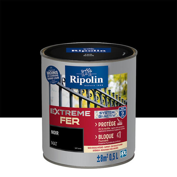 Ripolin ext fer mat noir 0.5l