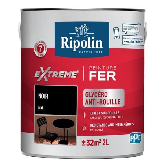 Ripolin ext fer mat noir  2l