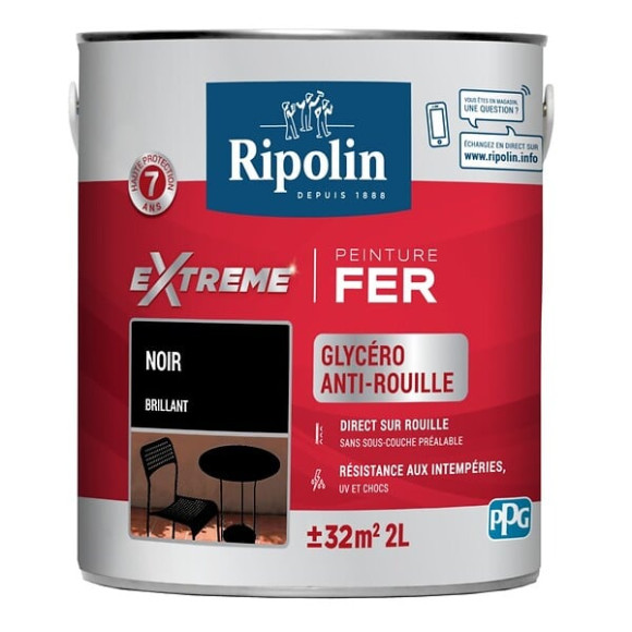 Ripolin ext fer bril noir 2l