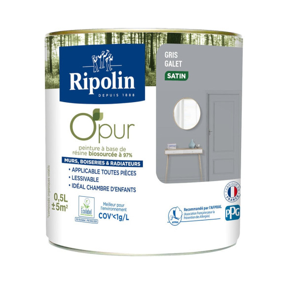 Peinture O'pur - Gris galet - Satin - 05L