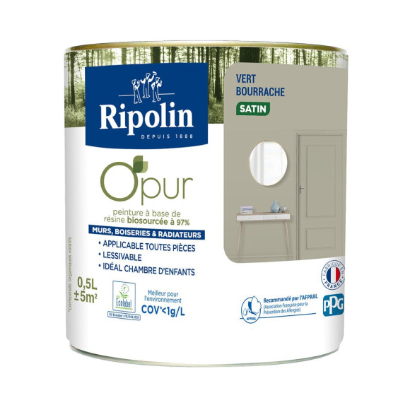 Peinture O'pur - Vert Bourrache - Satin - 05L