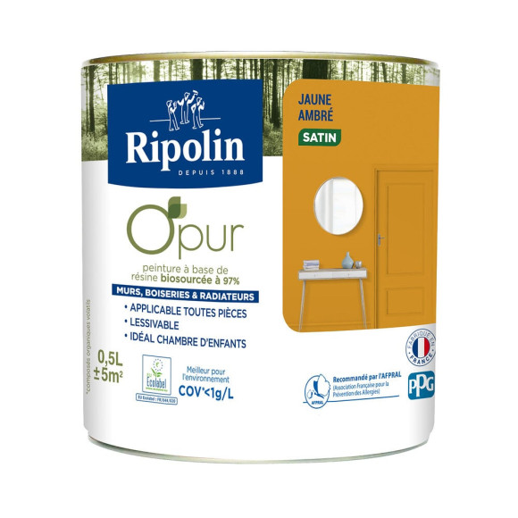 Peinture O'pur - Jaune ambre - Satin - 05L