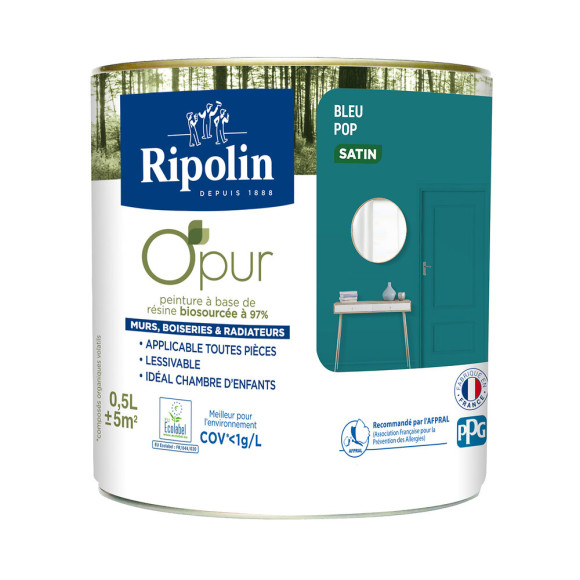 Peinture O'pur - Bleu Pop - Satin - 05L