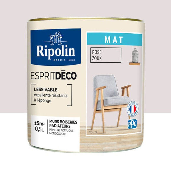 Peinture RIPOLIN murs boiseries rose zouk mat 05L