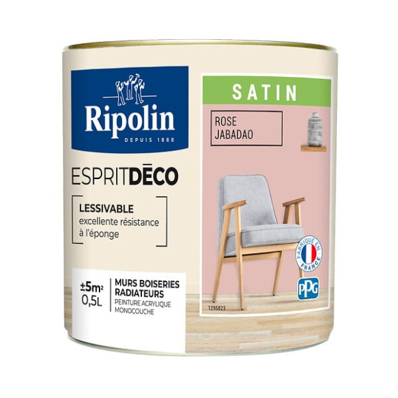 Peinture RIPOLIN murs boiseries rose jabadao satin 05L