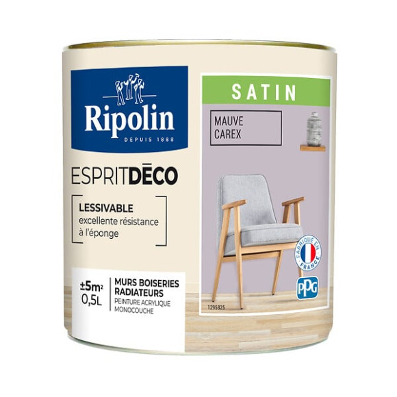 Peinture RIPOLIN murs boiseries mauve carex satin 05L