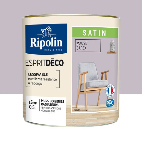 Peinture RIPOLIN murs boiseries mauve carex satin 05L