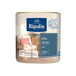 Peinture RIPOLIN murs boiseries bleu seram satin 05L