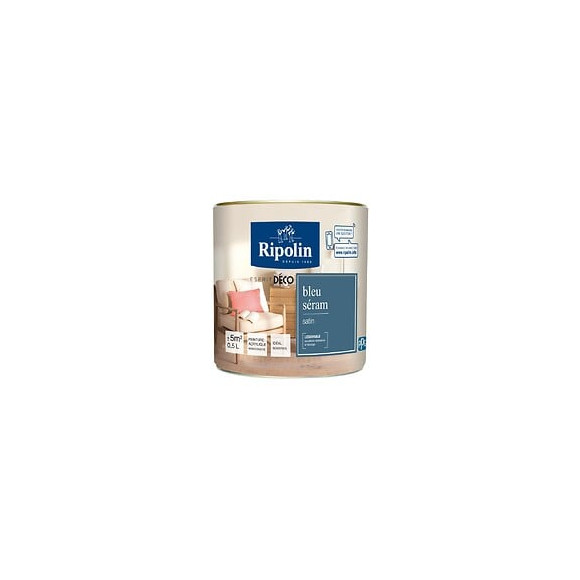 Peinture RIPOLIN murs boiseries bleu seram satin 05L