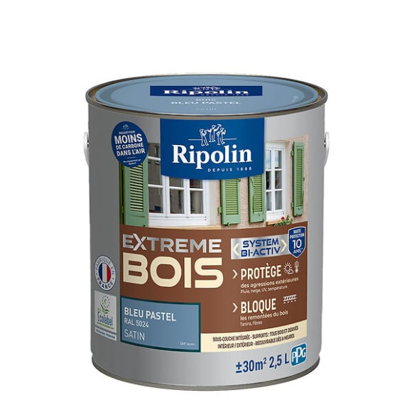 Peinture bois - Bleu pastel RAL 5024 - 25L