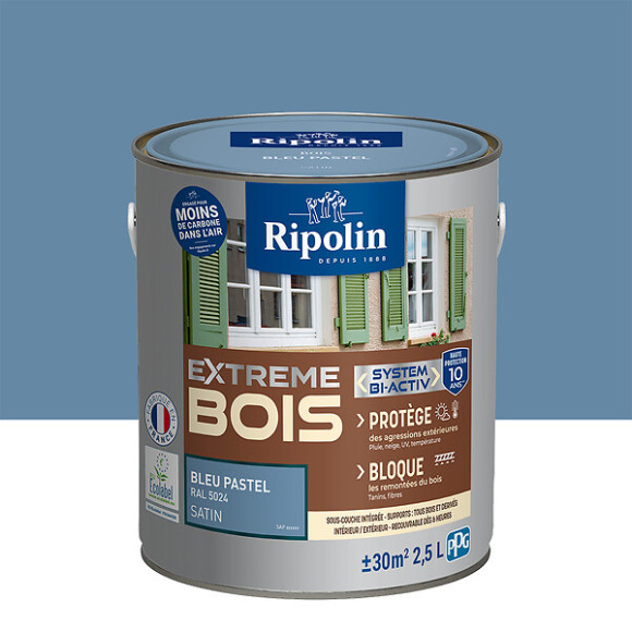 Peinture bois - Bleu pastel RAL 5024 - 25L