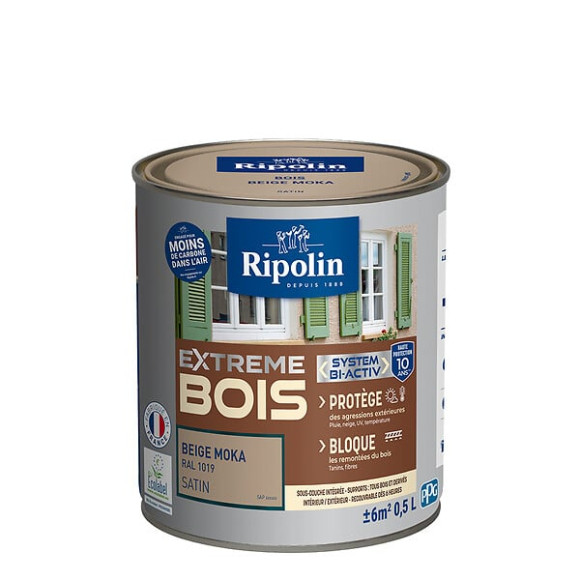 Peinture bois RIPOLIN beige moka RAL 1019 05L