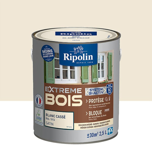 Peinture bois - Blanc cassé RAL 1013 - 25L