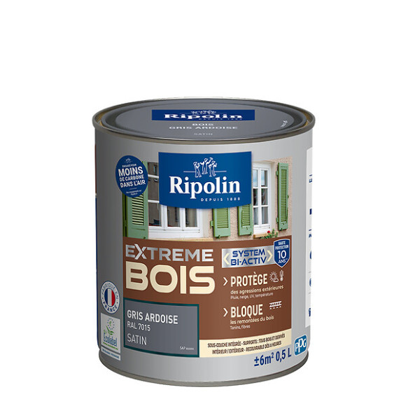 Peinture bois RIPOLIN gris ardoise RAL 7015 05L