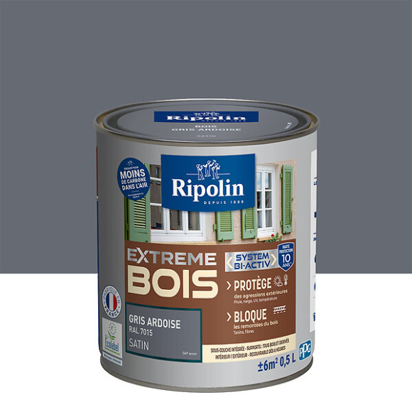 Peinture bois RIPOLIN gris ardoise RAL 7015 05L