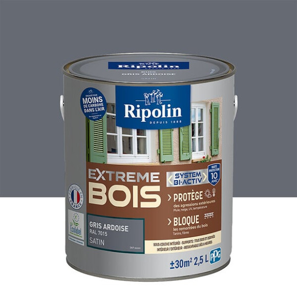 Peinture bois - Gris ardoise RAL 7015 - 25L