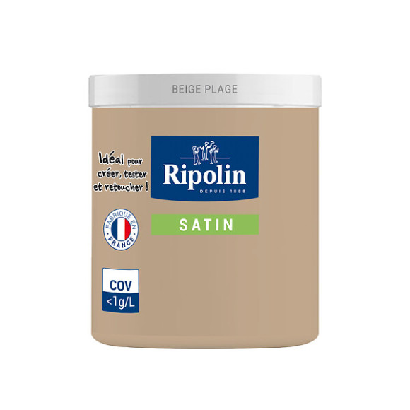 Testeur peinture RIPOLIN murs boiseries beige plage satin 0075L