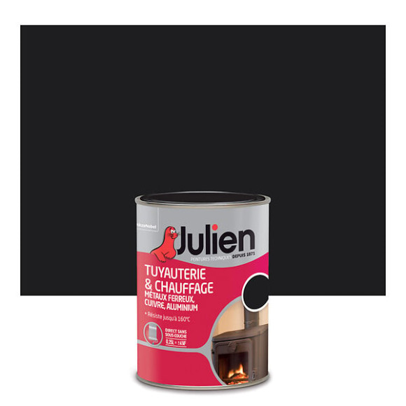 Peinture Tuyauterie et Chauffage - Noir - Brillant - 025L