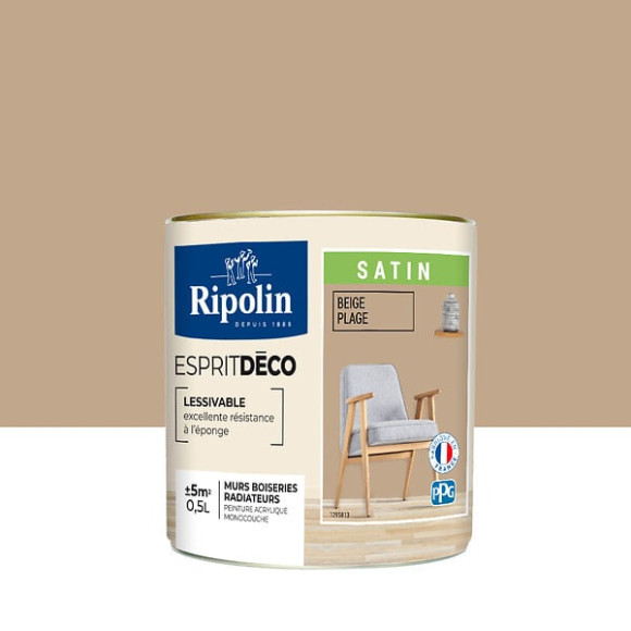 Peinture RIPOLIN murs boiseries beige plage satin 05L