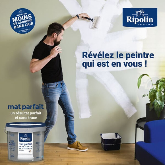 Peinture mur et plafond RIPOLIN mat parfait blanc 25L