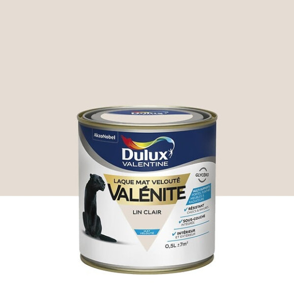 Dulux Valentine Laque Valenite Mat Lin Clair 05 L