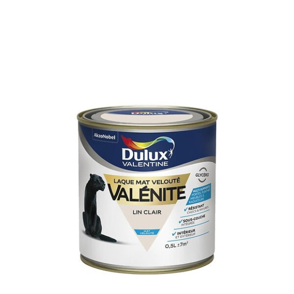 Dulux Valentine Laque Valenite Mat Lin Clair 05 L