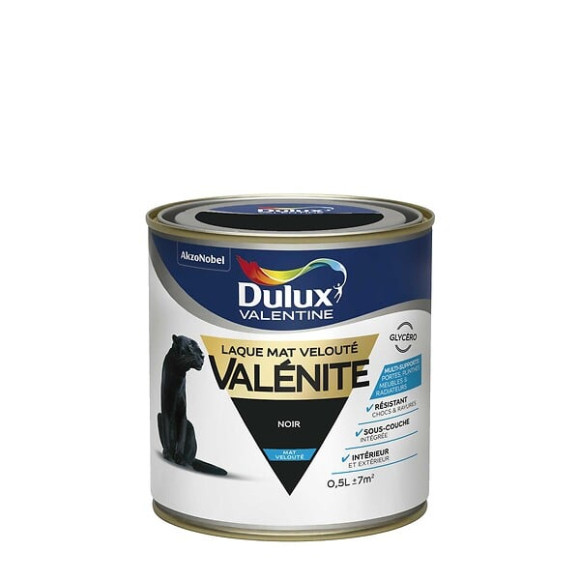 Laque Valenite Mat Noir Pot 0.5L