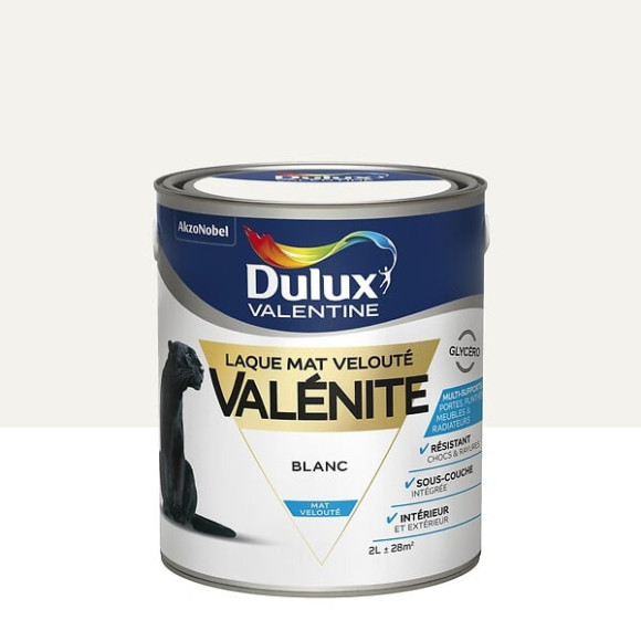 Peinture laque Valenite - Blanc - Mat - 2L