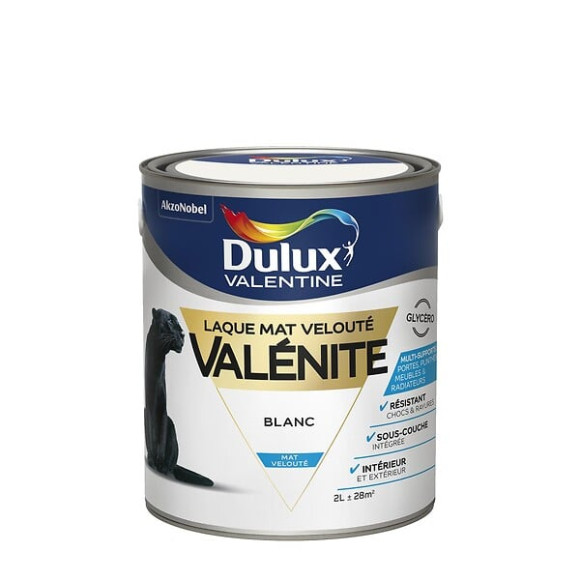 Peinture laque Valenite - Blanc - Mat - 2L