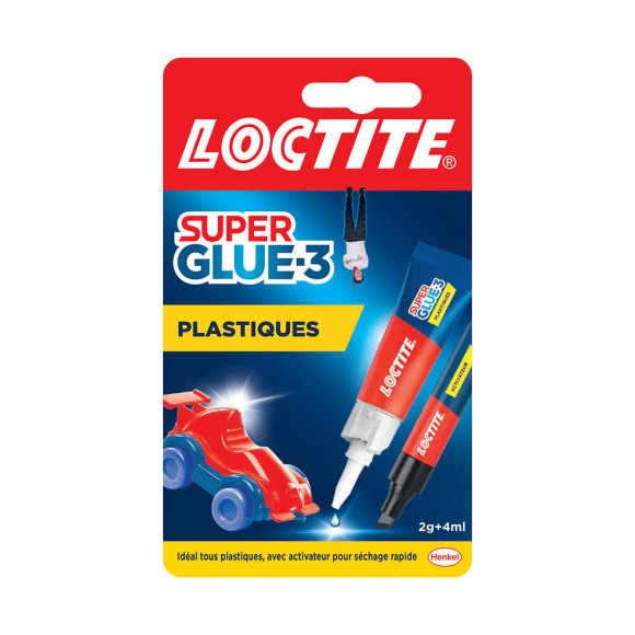 Colle spéciale plastique Super Glue 3