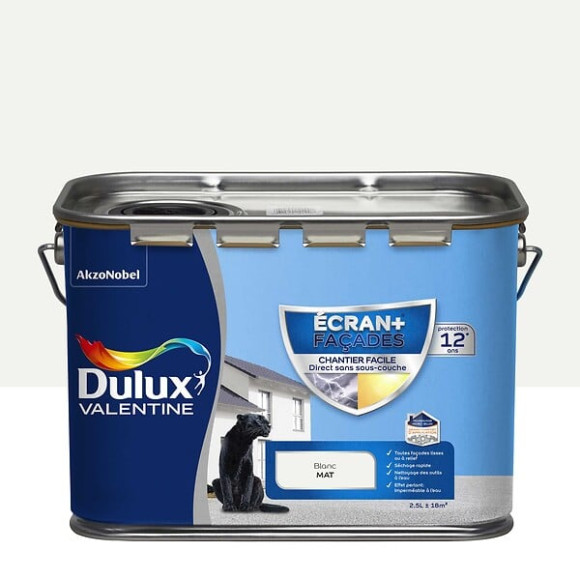 Peinture exterieure Ecran+ Façade - Chantier Facile - Blanc - 25L