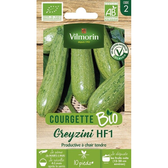 Courgette greyzi bio vert clair Vilmorin