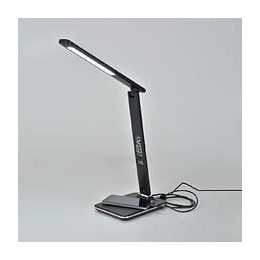 Lampe multifonction bureau articulée LED Chester - Effet cuir  - Noir