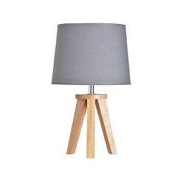 Lampe e14 bois  yoga gris