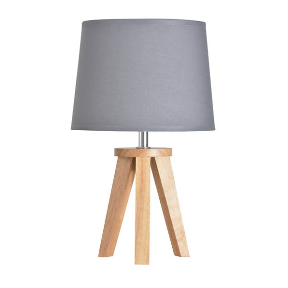 Lampe e14 bois  yoga gris