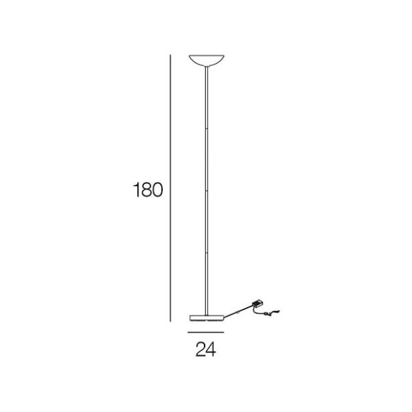 Lampadaire variateur metal Jack - Gris - 1.8m