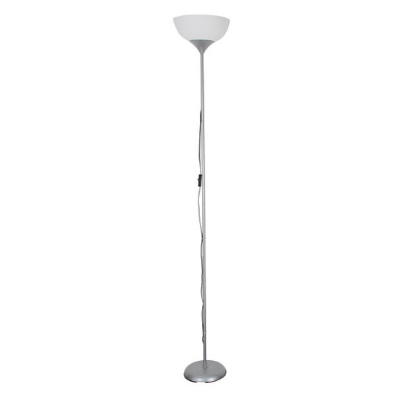 Lampadaire metal basic silver led sans ampoule